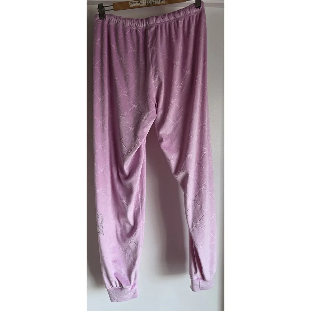 Juicy Couture Lounge Set M Pink Y2K Style Logo Pullover Tracksuit Matching